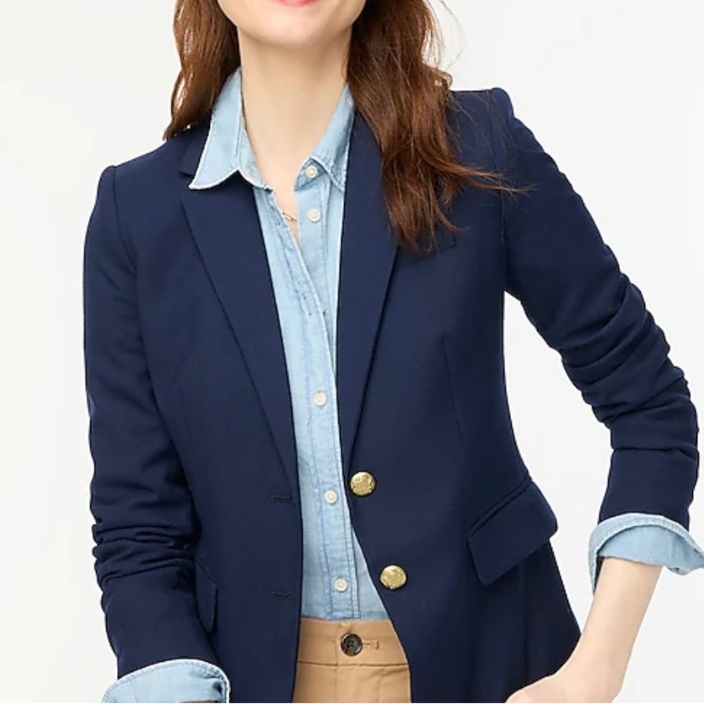 Tory Burch Navy Blue Classic casual blazer Gold Buttons Size 2